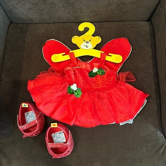 Build-A-Bear Toys | Build A Bear Vintage Red Christmas Angel Dress Fairy Princess Holiday Outfit LN | Color: Red | Size: Osg | Nicolesniche's Closet